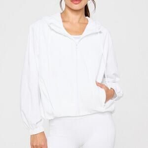 White lightweight zip up mesh